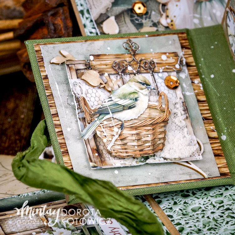 Exploding box with inspirational book inside with &quot;Rustic charms&quot; line by Dorota Kotowicz