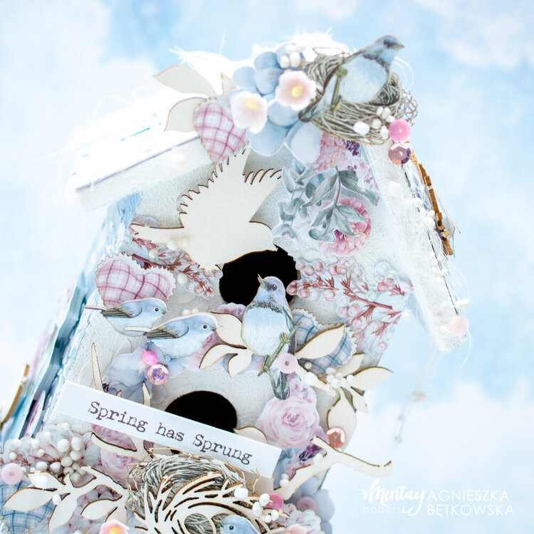 Birdhouse with &quot;Elodie&quot; collection and Chippies by Agnieszka Btkowska
