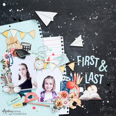 Layout with "School days" collection by Anna Komenda