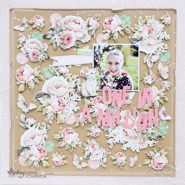 Layout with &quot;Peony garden&quot; collection by Anna Komenda