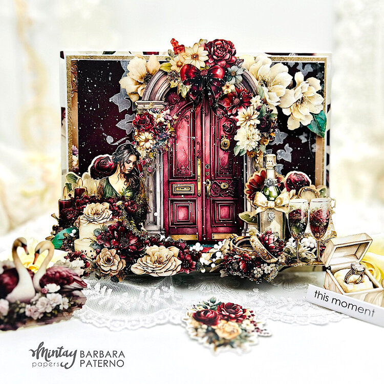Easel card with &quot;Bohemian wedding&quot; collection by Barbara Paterno