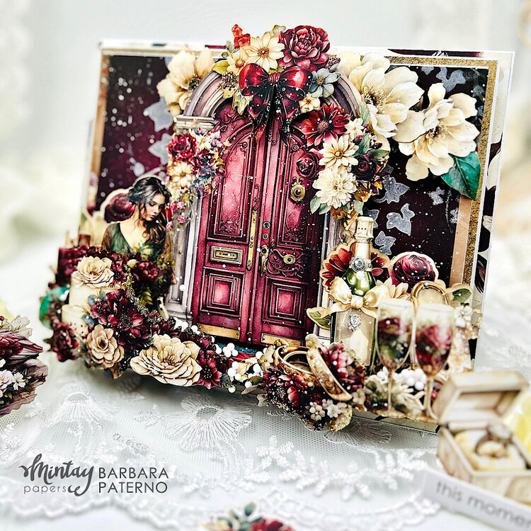 Easel card with &quot;Bohemian wedding&quot; collection by Barbara Paterno