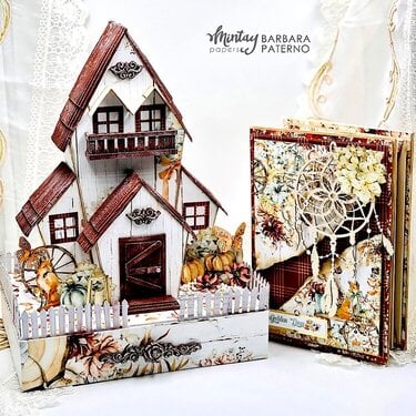 Autumn house with mini album with "Golden days" collection by Barbara Paterno