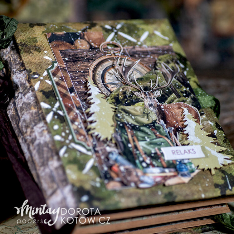 Album in a backpack box with &quot;The great outdoors&quot; collection by Dorota Kotowicz