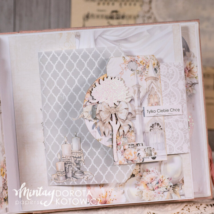 Wedding album with &quot;Always &amp; Forever&quot; line, Decorative Vellum and Chippies by Dorota Kotowicz