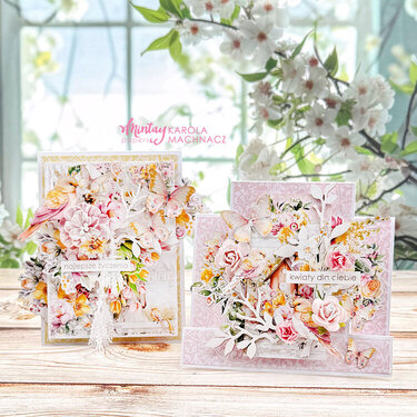 Cards with Blossom Serenity collection by Karola Machnacz