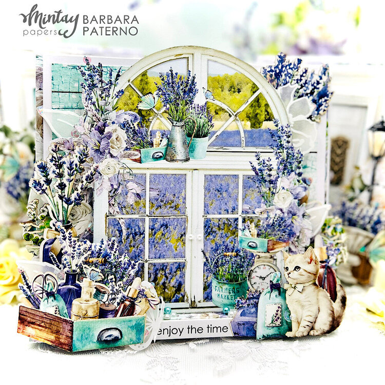 Set of cards with &quot;Lavender farm&quot; collection by Barbara Paterno