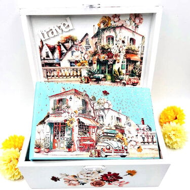 Album in a box with "Places we go" collection by Barbara Paterno