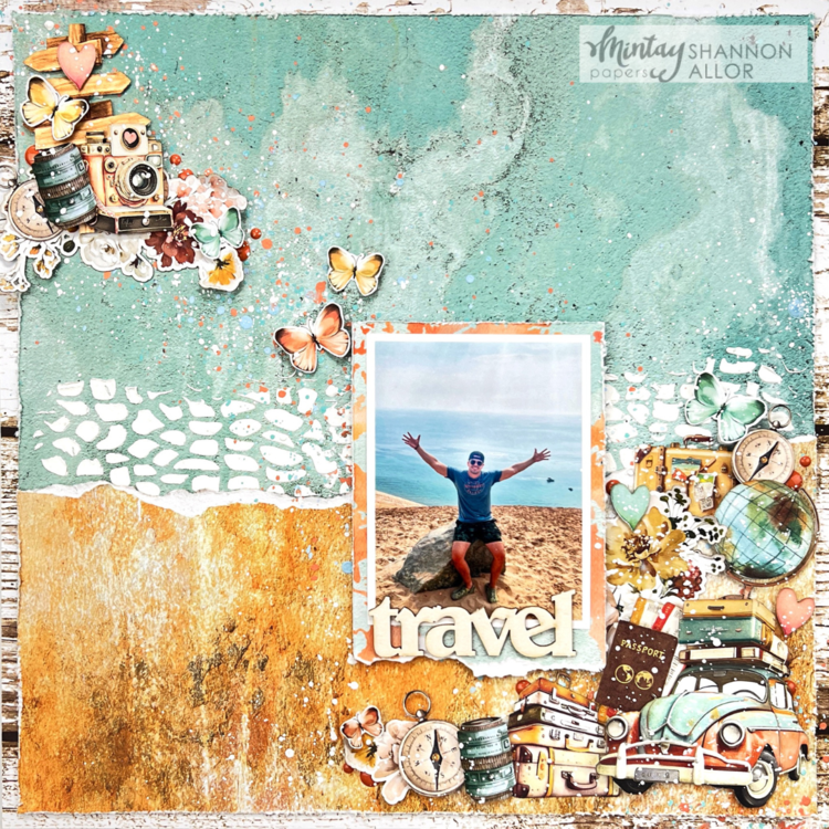 Layout wirh &quot;Places we go&quot; collection and Kreatova Stencil by Shannon Allor