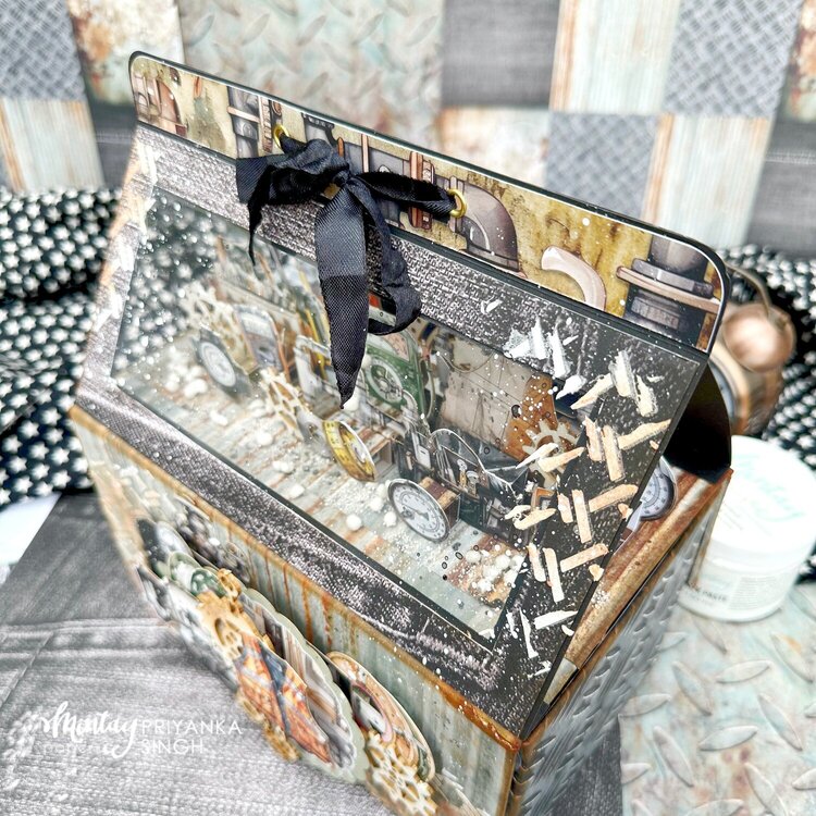 Tool box with &quot;Mr. Fix It&quot; collection and Kreativa Stencil by Priyanka Singh