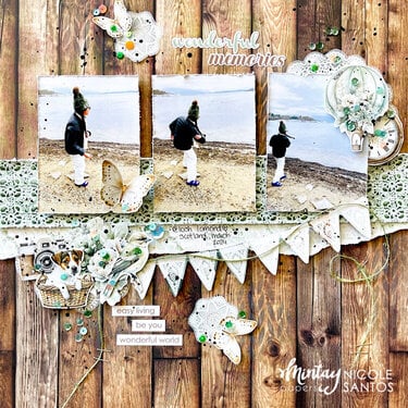 Layout with "Rustic charms" collection by Nicole Santos