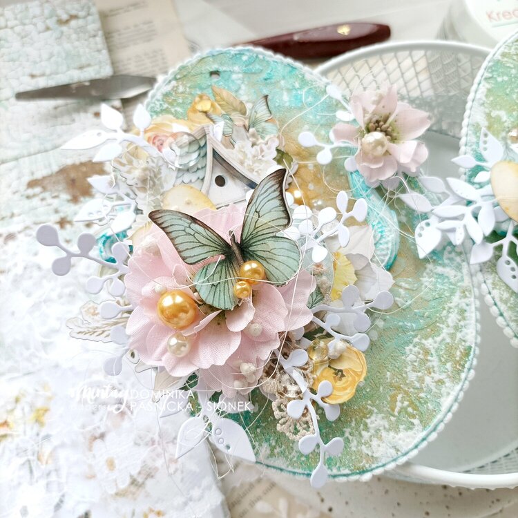 Egg shaped decors with &quot;Spring is here&quot; line and Kreativa products by Dominika Panicka - Sionek