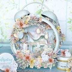 Altered art alarm clock with Spring Is Here and Blossom Serenity collections by Viorica Butuc