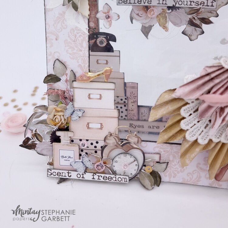 Card with transparent element made with &quot;Her story&quot; by Stephanie Garbett