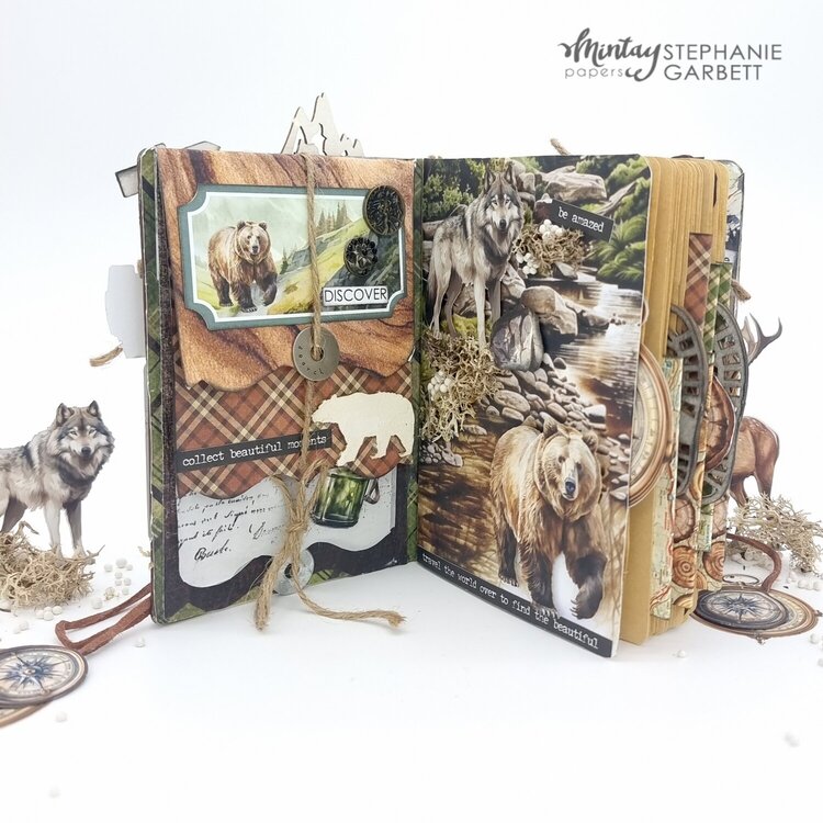 Travel journal with &quot;The great outdoors&quot; collection and Chippies by Stephanie Garbett