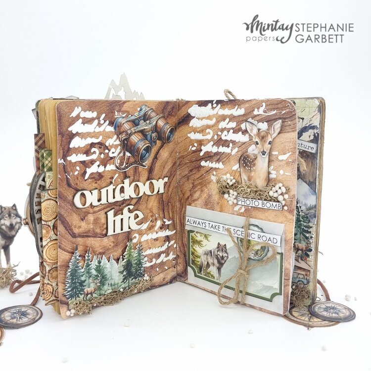 Travel journal with &quot;The great outdoors&quot; collection and Chippies by Stephanie Garbett