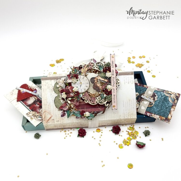 Pop up card with box with &quot;Bohemian wedding&quot; collection by Stephanie Garbett