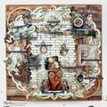 Layout with "Rustic charms" collectionand Steampunk Book by Stephanie Garbett