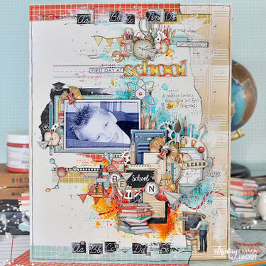 Layout with &quot;School days&quot; collection and &quot;Chippies by Emma Trout