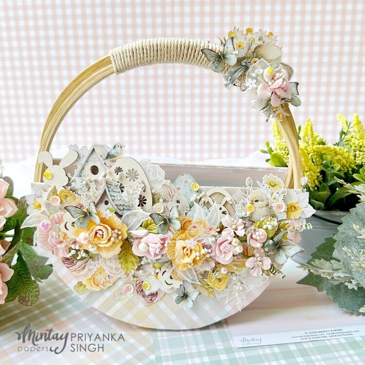 Spring basket decor with &quot;Spring is here&quot; collection and Chippies by Priyanka Singh