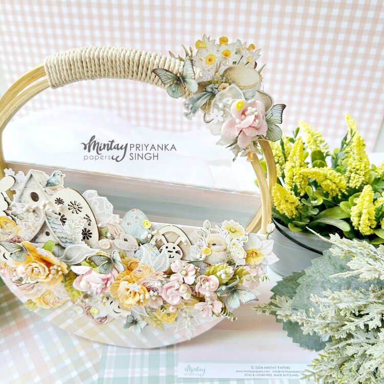Spring basket decor with &quot;Spring is here&quot; collection and Chippies by Priyanka Singh