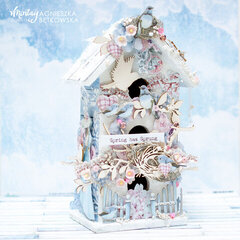 Birdhouse with "Elodie" collection and Chippies by Agnieszka Btkowska