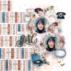 Layout with "Her story" line, Chippies and "Handwritten" Stencil by Valeska Guimaraes