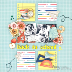 Layout with "School days" collection by Valeska Guimaraes