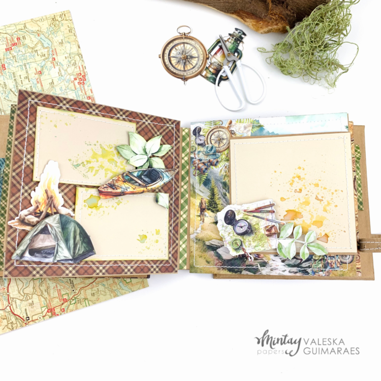 Mini album with &quot;The great outdoors&quot; collection and Chippies by Valeska Guimaraes