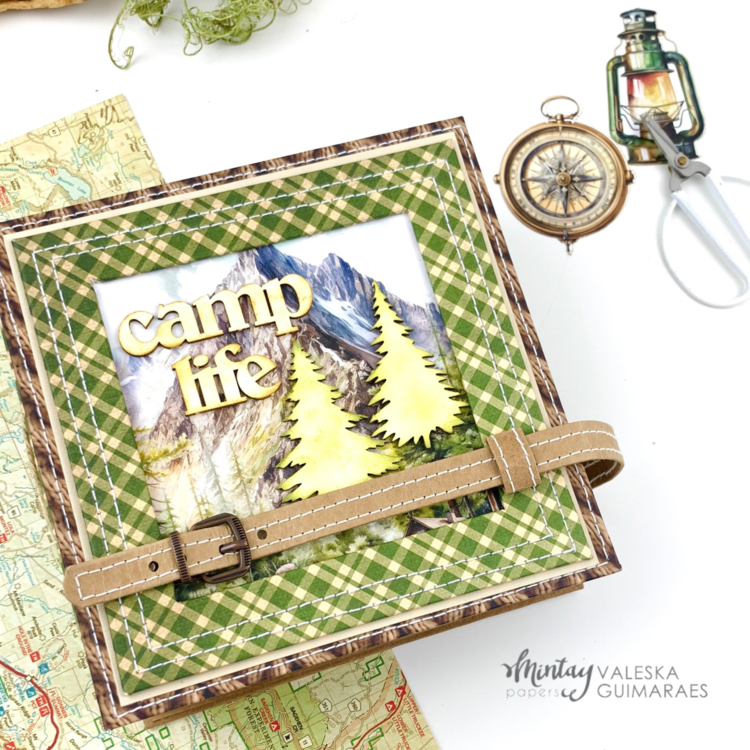 Mini album with &quot;The great outdoors&quot; collection and Chippies by Valeska Guimaraes