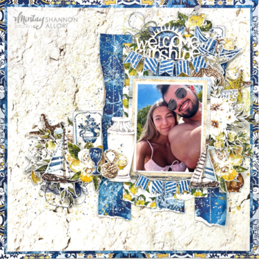 Summer layout with &quot;Mediterranean heaven&quot; collection by Shannon Allor