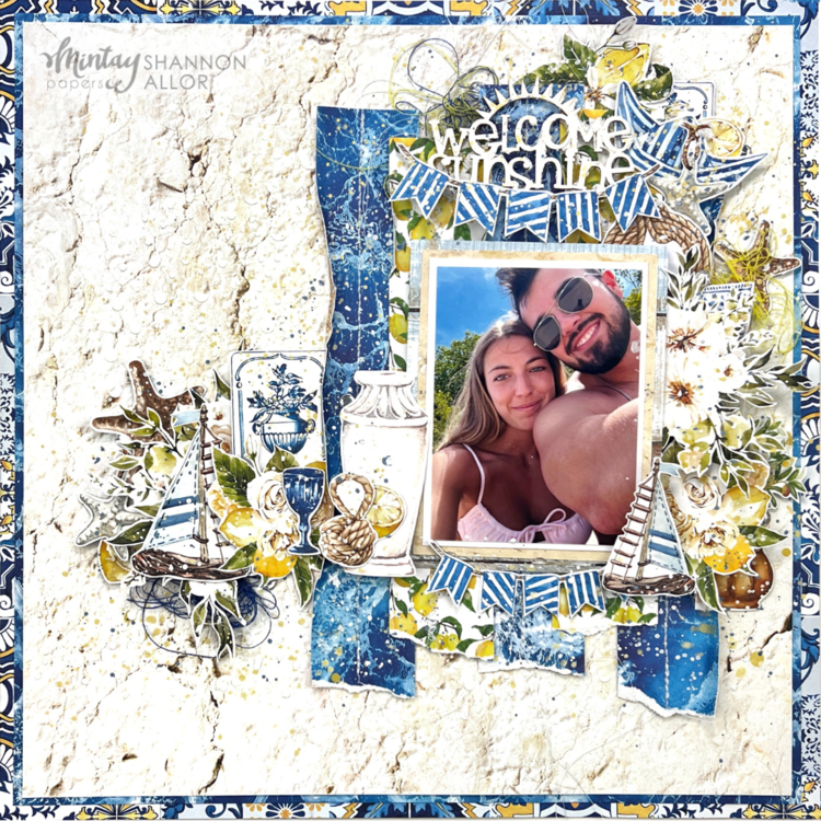 Summer layout with &quot;Mediterranean heaven&quot; collection by Shannon Allor