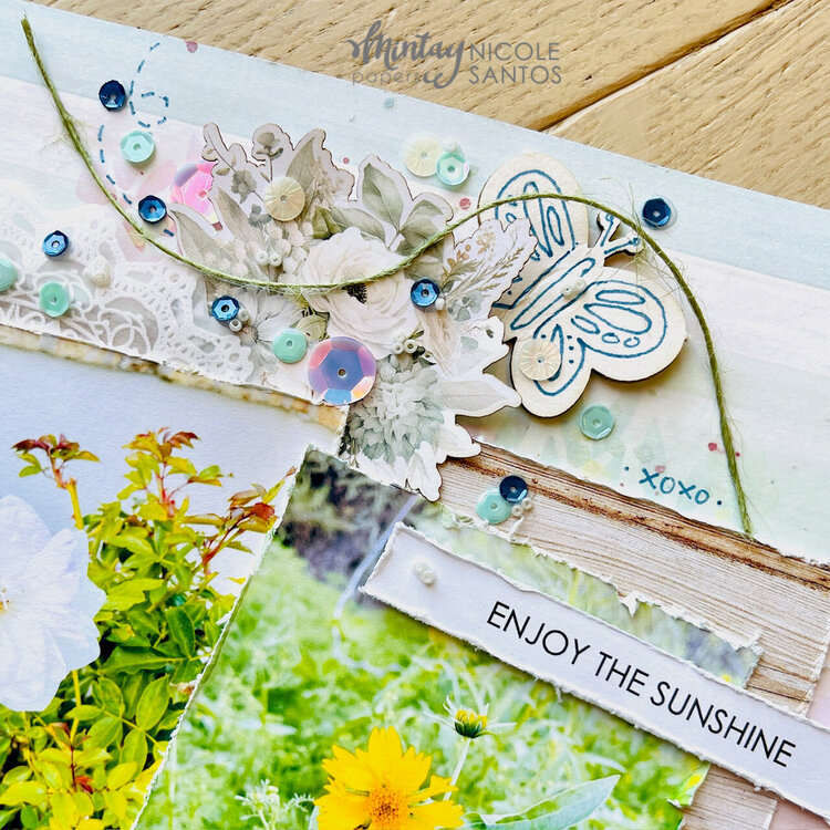 Layout with &quot;Spring is here&quot; line and Decorative Vellum by Nicole Santos