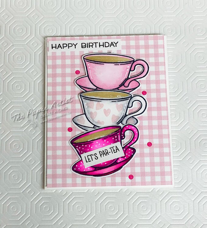 Wobbling Tea Cups Birthday Card
