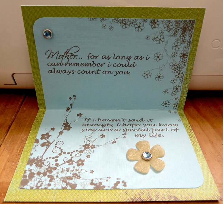 Mother&#039;s day card - inside