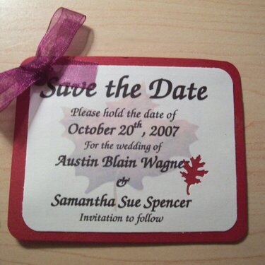 Save The Date Magnet Wedding Card