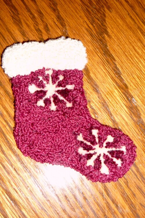 Punch Needle Stocking Ornament