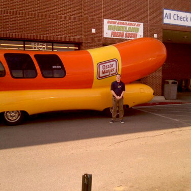 Chase and the Wienermobile at Work in Edmond OK