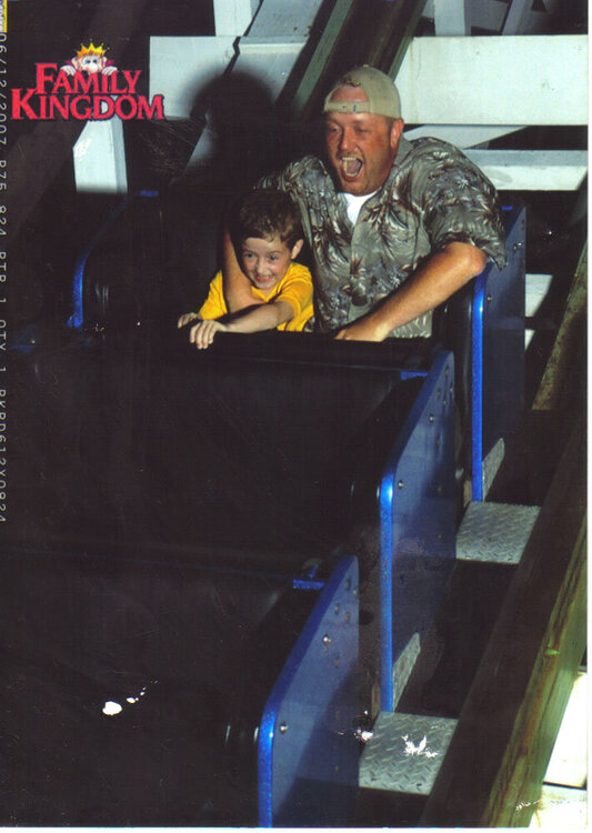 Dylan&#039;s first roller coaster with Dad!!