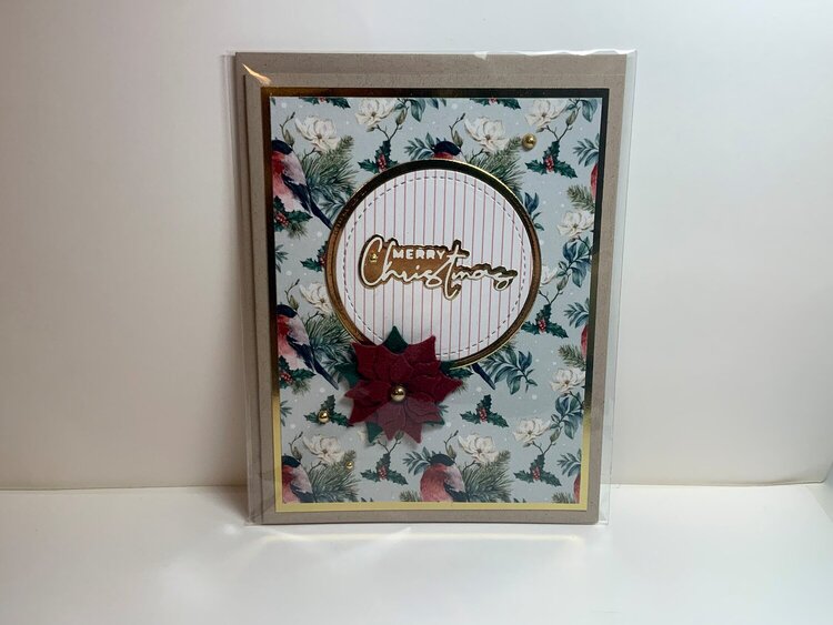 Reverse foiling Christmas card set with Paper Rose - Winter Blooms