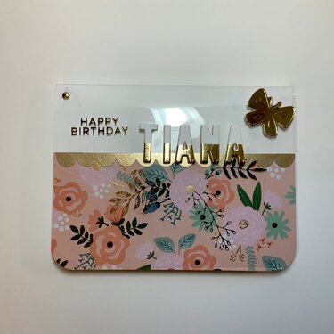 Acetate and hot foil birthday card