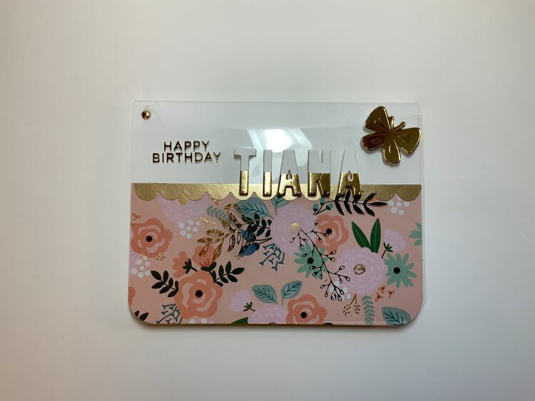 Acetate and hot foil birthday card