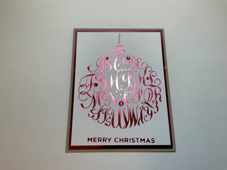 Pink foiled Christmas card