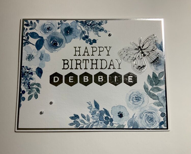 Watercolored hot foil birthday card
