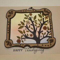 Happy Thanksgiving framed tree card