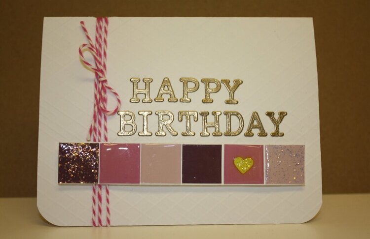 Happy Birthday glossy tiles card
