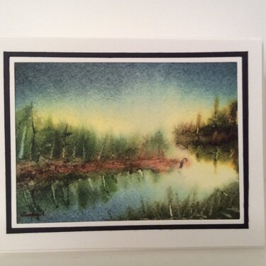 Marshy scene in watercolor