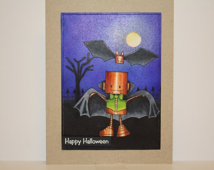Vampire Robot Halloween Card