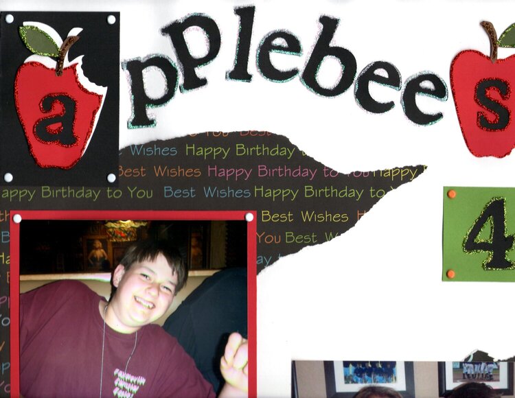 Applebees Birthday dinner page 1
