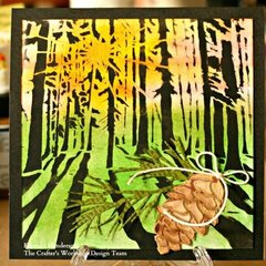 A Sunlit Forest and a Pinecone: New Stencils! by Karen Liz Henderson